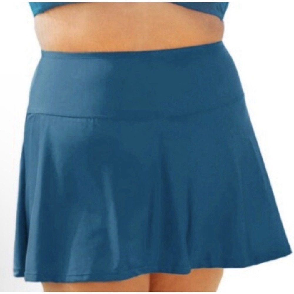 Shapermint Essentials Blue /Teal High Waist NWOT Swim Skirt XL Full Coverage